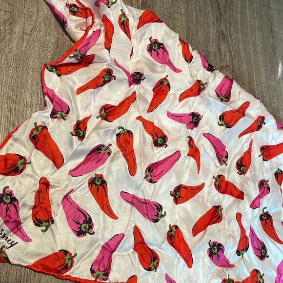 Kate Spade New York Hot Pepper Silk Bandana-RED-One Size - Picture 2 of 2